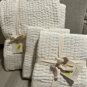 Southern Living Cream Quilted Bedding Set